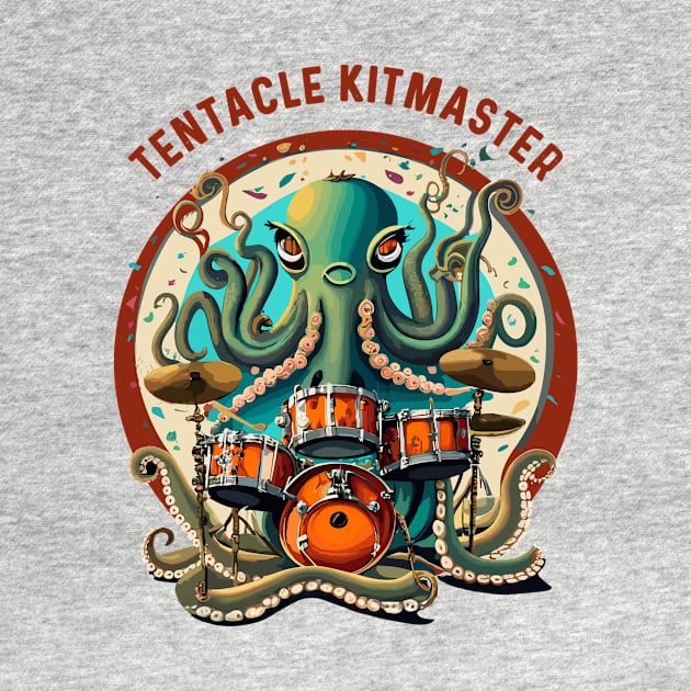 Octopus drummer painting by Kingrocker Clothing